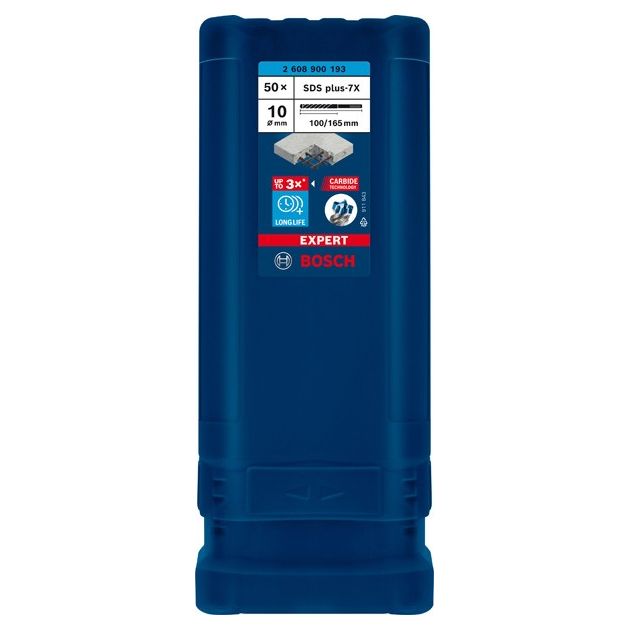 Ударное сверло BOSCH EXPERT SDS plus-7X, 10x100x165 мм, 50 шт., фото , изображение 2 | SNABZHENIE.com.ua Ударное сверло BOSCH EXPERT SDS plus-7X, 10x100x165 мм, 50 шт., фото , изображение 2 | SNABZHENIE.com.ua