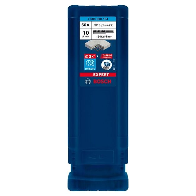 Ударное сверло EXPERT SDS plus-7X, 10х150 мм, 50 шт. BOSCH, фото , изображение 2 | SNABZHENIE.com.ua