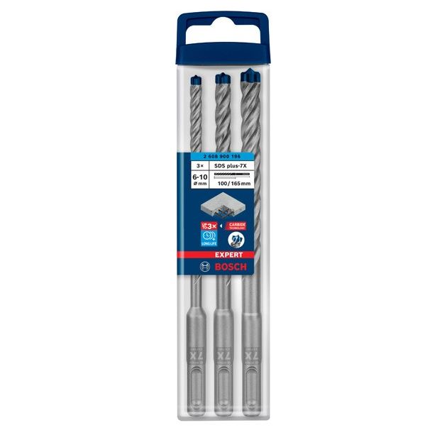 Набор сверел ударных BOSCH EXPERT SDS plus-7X, 6/8/10 мм, 3 шт., фото , изображение 2 | SNABZHENIE.com.ua Набор сверел ударных BOSCH EXPERT SDS plus-7X, 6/8/10 мм, 3 шт., фото , изображение 2 | SNABZHENIE.com.ua