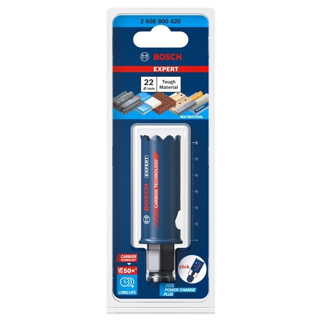 Коронка EXPERT Tough Material, 22 x 60 мм BOSCH, фото , зображення 2 | SNABZHENIE.com.ua