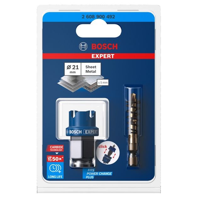 Коронка EXPERT Sheet Metal, 21 x 5 мм BOSCH, фото , зображення 2 | SNABZHENIE.com.ua