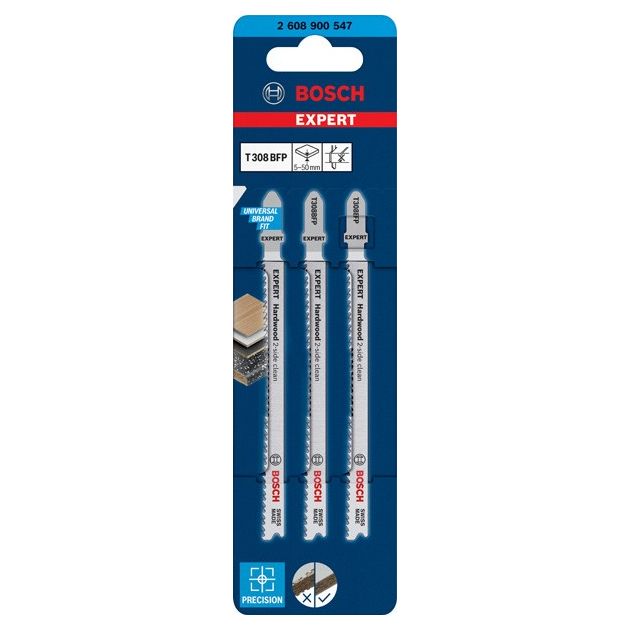 Полотна для лобзиків EXPERT ‘Hardwood 2-side clean’ T 308 BFP, 3 шт. BOSCH, фото , зображення 2 | SNABZHENIE.com.ua Полотна для лобзиків EXPERT ‘Hardwood 2-side clean’ T 308 BFP, 3 шт. BOSCH, фото , зображення 2 | SNABZHENIE.com.ua