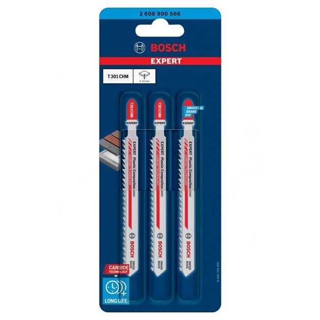 Полотно лобзиков EXPERT 'Plastic Composites Clean' T 301 CHM, 3 шт., фото , изображение 2 | SNABZHENIE.com.ua