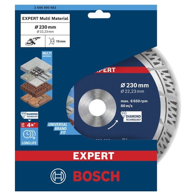Алмазний відрізний круг EXPERT MultiMaterial, 230 x 22,23 x 2,4 x 15 мм BOSCH, фото , зображення 2 | SNABZHENIE.com.ua Алмазний відрізний круг EXPERT MultiMaterial, 230 x 22,23 x 2,4 x 15 мм BOSCH, фото , зображення 2 | SNABZHENIE.com.ua