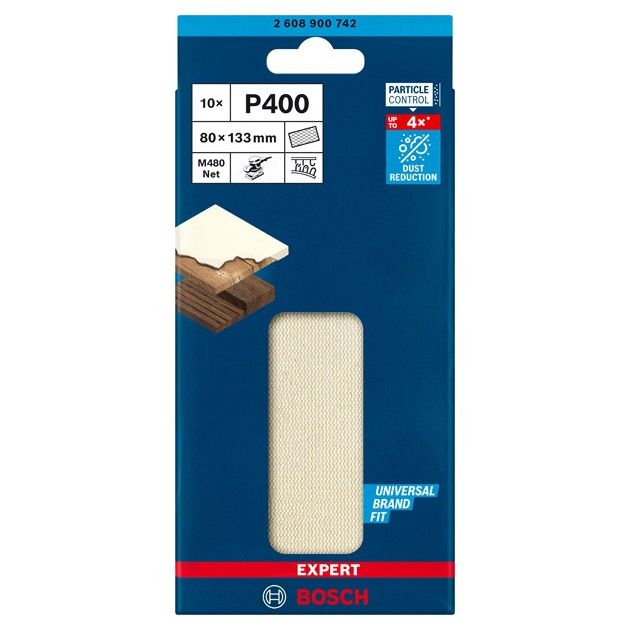 Шліфувальна сітка EXPERT M480 для ексцентрикових шліфувальних машин, 80 x 133 мм, G 400, 10 шт. BOSCH, фото , зображення 2 | SNABZHENIE.com.ua Шліфувальна сітка EXPERT M480 для ексцентрикових шліфувальних машин, 80 x 133 мм, G 400, 10 шт. BOSCH, фото , зображення 2 | SNABZHENIE.com.ua