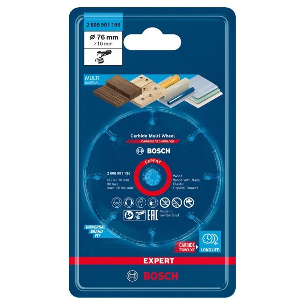 Отрезной круг EXPERT Carbide Multi Wheel, 76 мм, 10 мм BOSCH, фото , изображение 2 | SNABZHENIE.com.ua Отрезной круг EXPERT Carbide Multi Wheel, 76 мм, 10 мм BOSCH, фото , изображение 2 | SNABZHENIE.com.ua