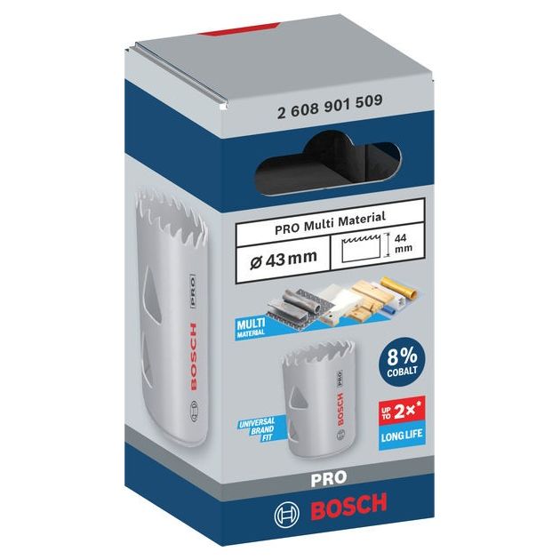 Коронка PRO Multi Material, 43 мм, з різьбою BOSCH, фото , зображення 2 | SNABZHENIE.com.ua Коронка PRO Multi Material, 43 мм, з різьбою BOSCH, фото , зображення 2 | SNABZHENIE.com.ua