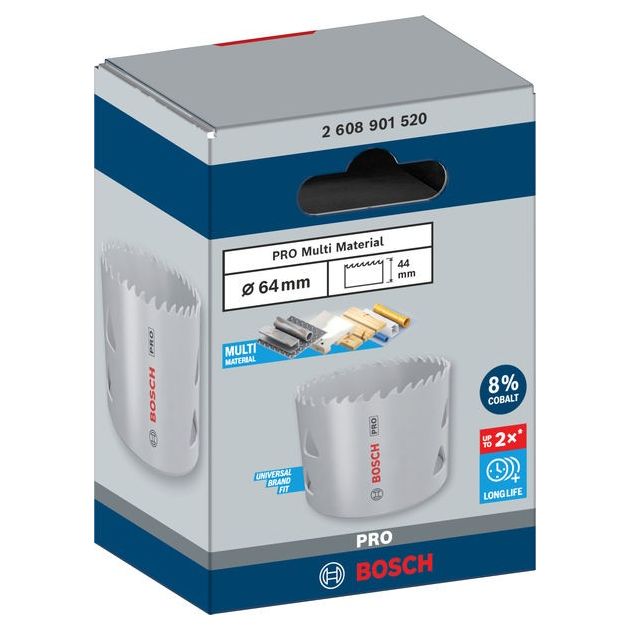 Коронка PRO Multi Material 64 мм с резьбой BOSCH, фото , изображение 2 | SNABZHENIE.com.ua