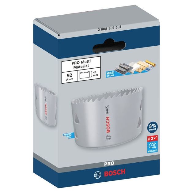 Коронка BOSCH PRO Multi Material, 92 мм, с резьбой, фото , изображение 2 | SNABZHENIE.com.ua
