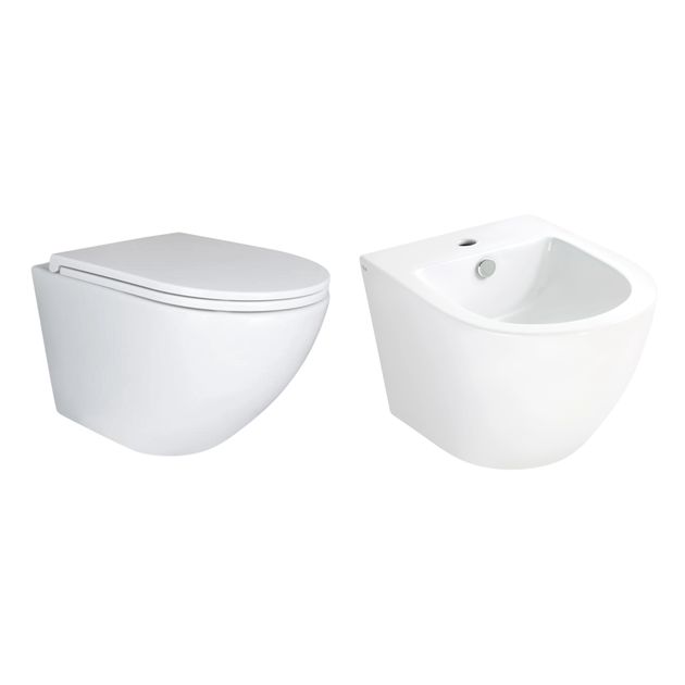 Комплект Qtap Robin 2 в 1: унитаз Ultra Quiet + биде, фото  | SNABZHENIE.com.ua