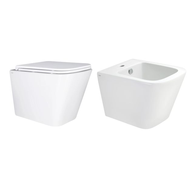 Комплект Qtap Tern 2 в 1: унитаз Ultra Quiet + биде подвесное, фото  | SNABZHENIE.com.ua
