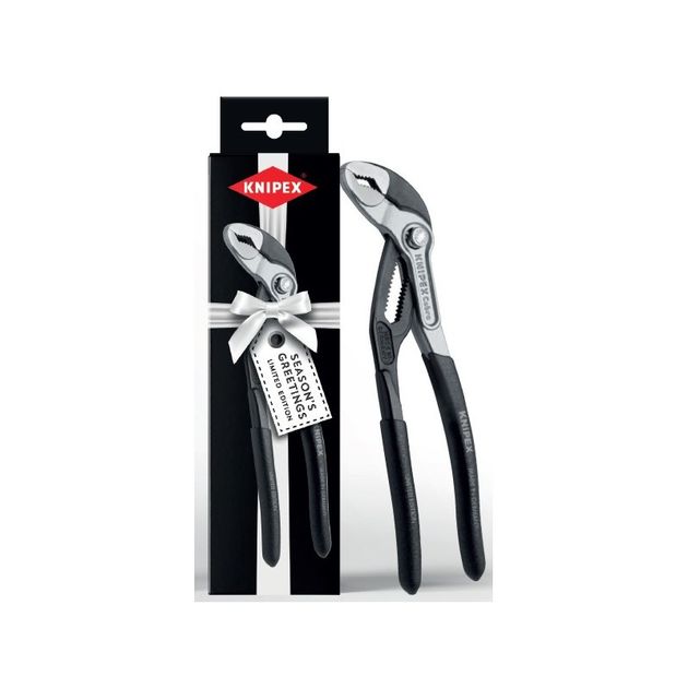 Високотехнологічні сантехнічні кліщі KNIPEX Cobra 87 99 180 S02 (чорні), фото  | SNABZHENIE.com.ua