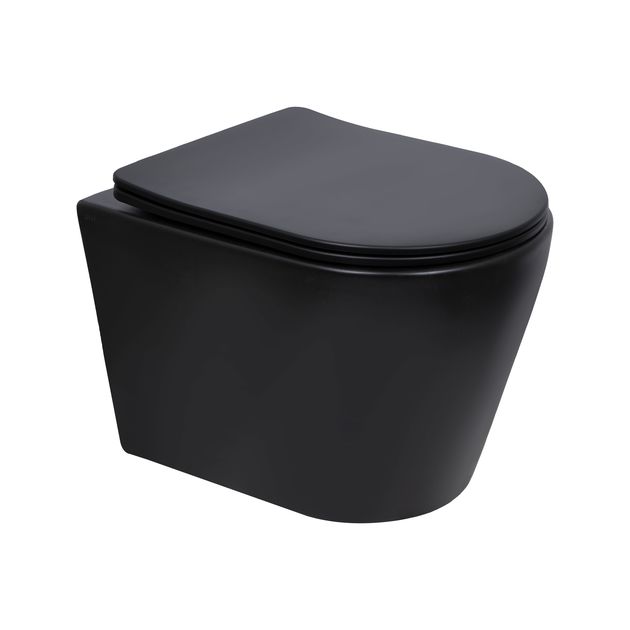 Унитаз подвесной Qtap Scorpio Ultra Quiet Soft-Close Матовый черный QT14332380AMB, фото  | SNABZHENIE.com.ua