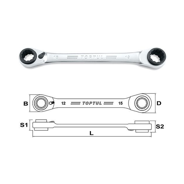 Набор ключей накидных с двойной трещоткой 72 зубца Pro-Series 3 шт 8-19 мм TOPTUL GPAQ0301, фото , изображение 2 | SNABZHENIE.com.ua Набор ключей накидных с двойной трещоткой 72 зубца Pro-Series 3 шт 8-19 мм TOPTUL GPAQ0301, фото , изображение 2 | SNABZHENIE.com.ua