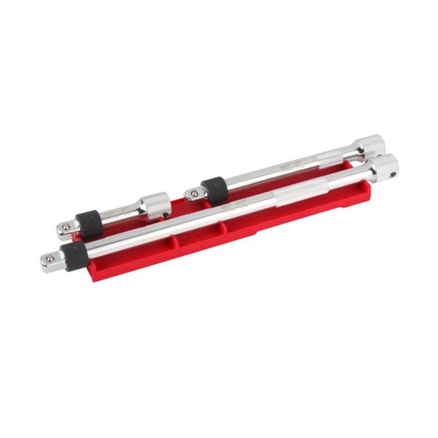 Набір подовжувачів хромованих для головок MILWAUKEE, 3/8'', з фіксатором (3шт), фото , зображення 2 | SNABZHENIE.com.ua