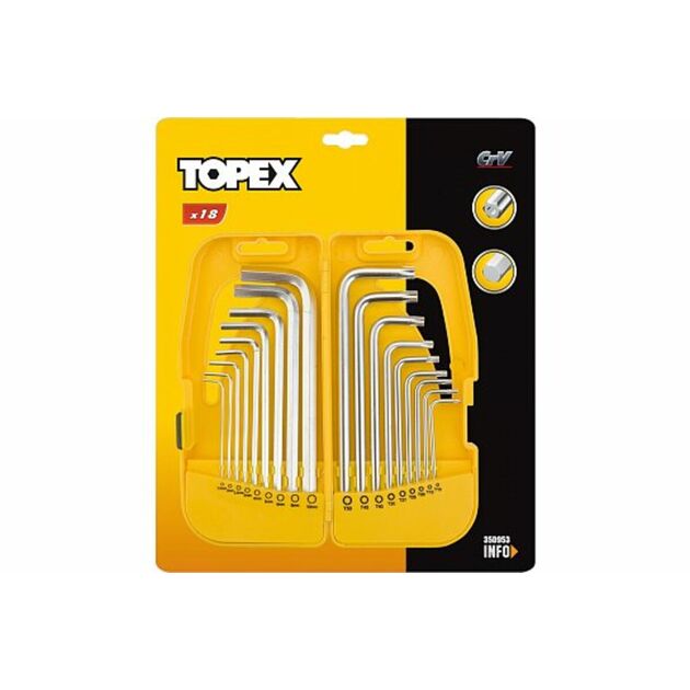 Набор ключей 6-гран. и TORX, длинные, 18 шт., фото  | SNABZHENIE.com.ua