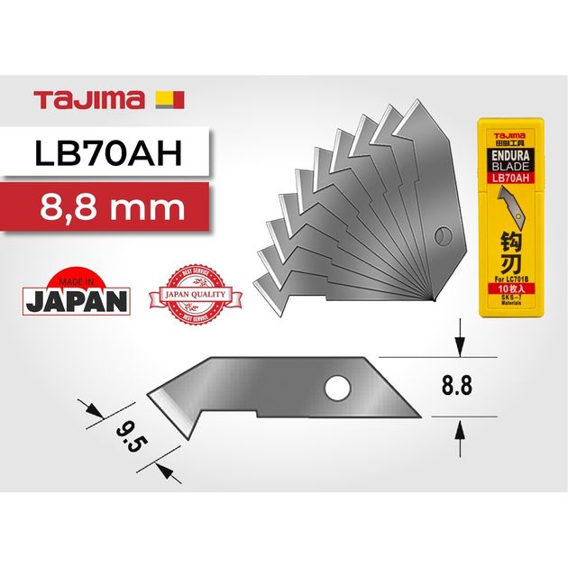 Лезвя для ножа крюка 8,8 мм TAJIMA (Японія) LB70AH 10 шт, фото , зображення 2 | SNABZHENIE.com.ua Лезвя для ножа крюка 8,8 мм TAJIMA (Японія) LB70AH 10 шт, фото , зображення 2 | SNABZHENIE.com.ua