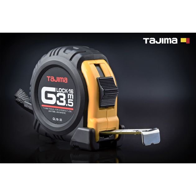 Рулетка TAJIMA G LOCK GL16-35 3,5м х 16мм ударопрочная, фото  | SNABZHENIE.com.ua