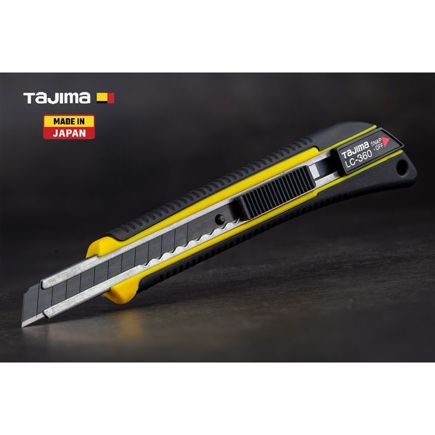 Нож строительный TAJIMA 9 мм LC360B с автоматическим фиксатором GRI 360, фото  | SNABZHENIE.com.ua