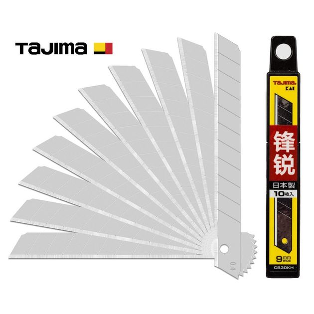 Лезвия для ножа 9 мм TAJIMA CB30KH, 10 шт, ультра острые, фото  | SNABZHENIE.com.ua