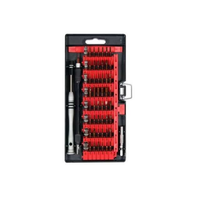 Насадки викруткові прецизійні з тримачем YATO; різні шліци з HEX шпинделем 4 мм, 61 елемент., фото  | SNABZHENIE.com.ua