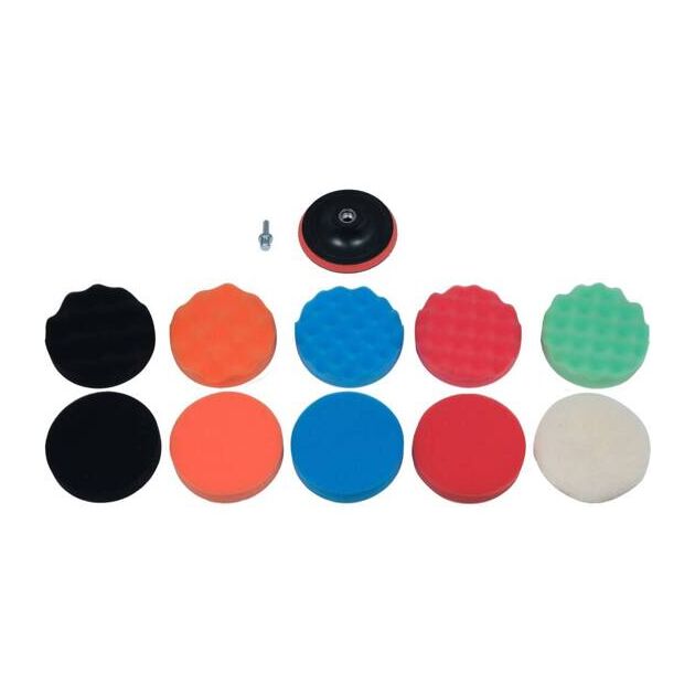 Полировочные губки и фетр YATO Ø125мм, 25мм, с диском и адаптером М14, 12 шт., фото  | SNABZHENIE.com.ua