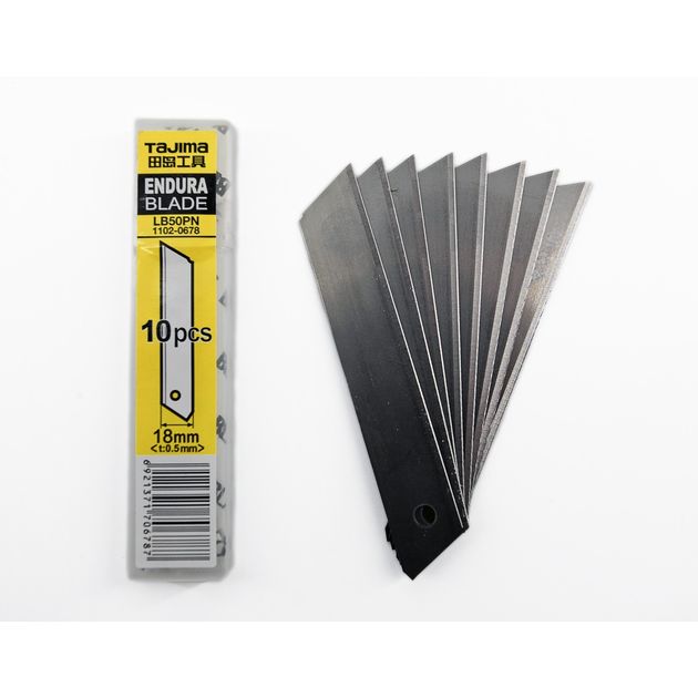 Лезвія для ножа 18 мм безсегментні TAJIMA (Японія) LB50PN ультра гострі 10 шт, фото , зображення 2 | SNABZHENIE.com.ua