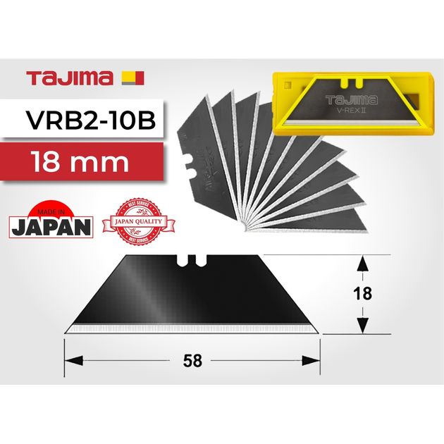 Лезвия для ножа TAJIMA V-REX Razar Black, трапециевидные, 10 шт., фото  | SNABZHENIE.com.ua