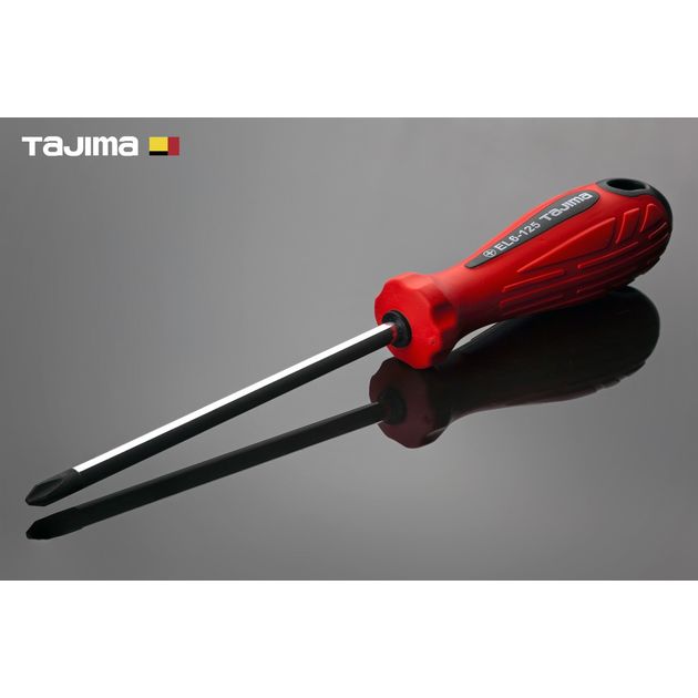 Отвертка крестовая TAJIMA PH2 235 мм магнитная, фото  | SNABZHENIE.com.ua