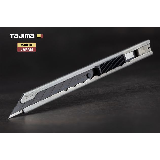 Нож строительный TAJIMA 9 мм с автоматическим фиксатором, угол 30°, фото  | SNABZHENIE.com.ua