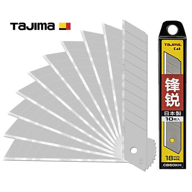 Лезвия для ножа 18 мм TAJIMA CB50KH, 10 шт, ультра острые, фото  | SNABZHENIE.com.ua