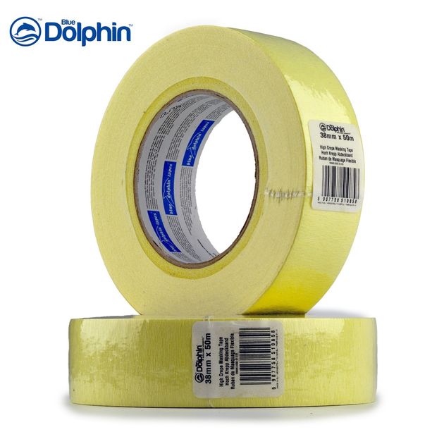 Малярська стрічка Blue Dolphin HIGH CREPE еластична 38 мм х 50 м, фото , зображення 5 | SNABZHENIE.com.ua Малярська стрічка Blue Dolphin HIGH CREPE еластична 38 мм х 50 м, фото , зображення 5 | SNABZHENIE.com.ua