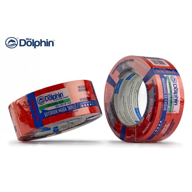 Малярная лента ПВХ 48мм х 50м Blue Dolphin CONTRACTOR красная, фото , изображение 2 | SNABZHENIE.com.ua
