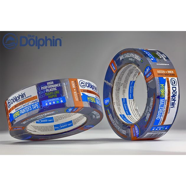 Малярная лента ПВХ Blue Dolphin HYBRID 36 мм х 41 м синяя, фото  | SNABZHENIE.com.ua