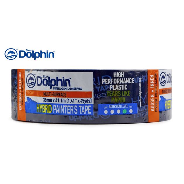 Малярная лента ПВХ Blue Dolphin HYBRID 36 мм х 41 м синяя, фото , изображение 2 | SNABZHENIE.com.ua Малярная лента ПВХ Blue Dolphin HYBRID 36 мм х 41 м синяя, фото , изображение 2 | SNABZHENIE.com.ua