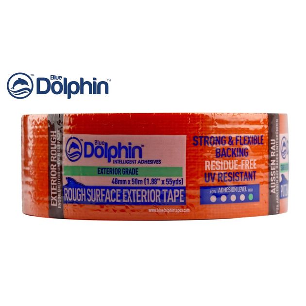 Малярна стрічка 48мм х 50м Blue Dolphin ROUGH SURFACE для грубих поверхонь (7 днів), фото , зображення 2 | SNABZHENIE.com.ua Малярна стрічка 48мм х 50м Blue Dolphin ROUGH SURFACE для грубих поверхонь (7 днів), фото , зображення 2 | SNABZHENIE.com.ua