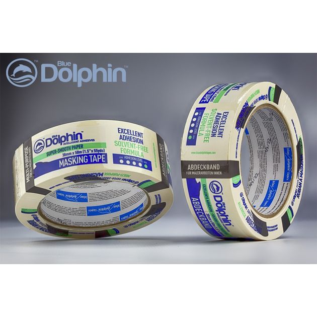 Малярная лента Blue Dolphin 38мм х 50м белая, фото  | SNABZHENIE.com.ua