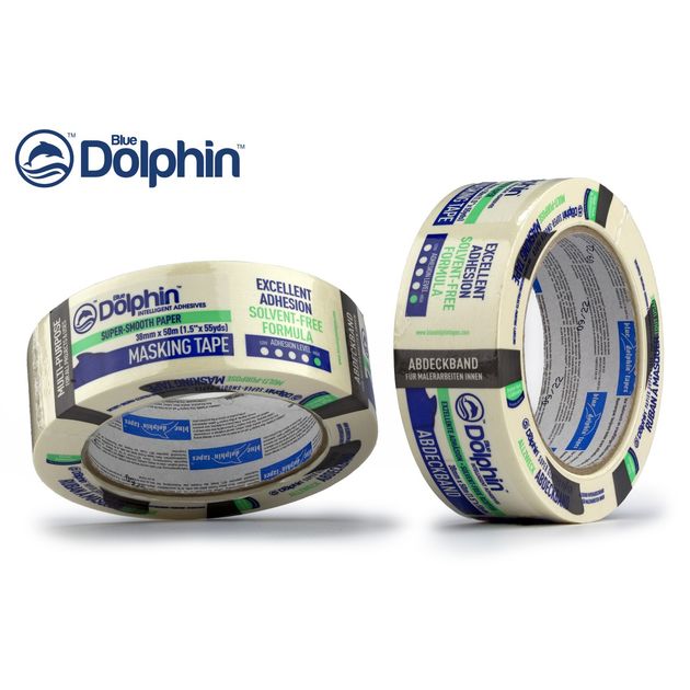 Малярная лента Blue Dolphin 38мм х 50м белая, фото , изображение 2 | SNABZHENIE.com.ua Малярная лента Blue Dolphin 38мм х 50м белая, фото , изображение 2 | SNABZHENIE.com.ua