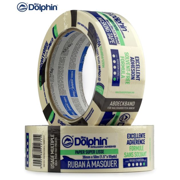 Малярная лента Blue Dolphin 38мм х 50м белая, фото , изображение 4 | SNABZHENIE.com.ua Малярная лента Blue Dolphin 38мм х 50м белая, фото , изображение 4 | SNABZHENIE.com.ua