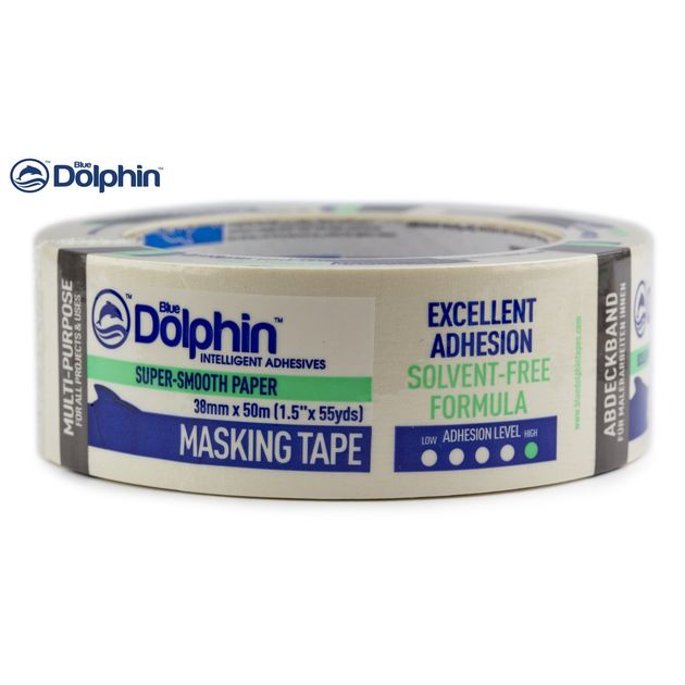 Малярна стрічка 48мм х 50м Blue Dolphin маскуюча біла, фото , зображення 2 | SNABZHENIE.com.ua Малярна стрічка 48мм х 50м Blue Dolphin маскуюча біла, фото , зображення 2 | SNABZHENIE.com.ua