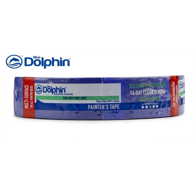 Малярная лента Blue Dolphin 25мм х 50м синяя, фото , изображение 2 | SNABZHENIE.com.ua Малярная лента Blue Dolphin 25мм х 50м синяя, фото , изображение 2 | SNABZHENIE.com.ua