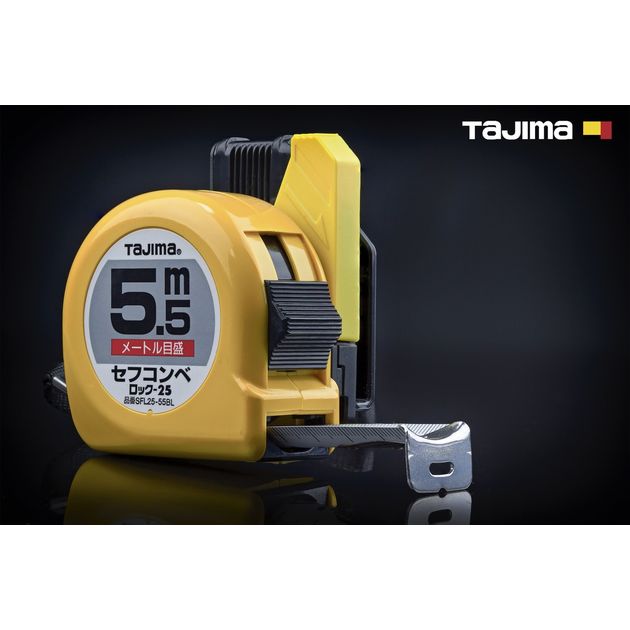 Рулетка TAJIMA HI LOCK 5,5м х 25мм с держателем, фото  | SNABZHENIE.com.ua