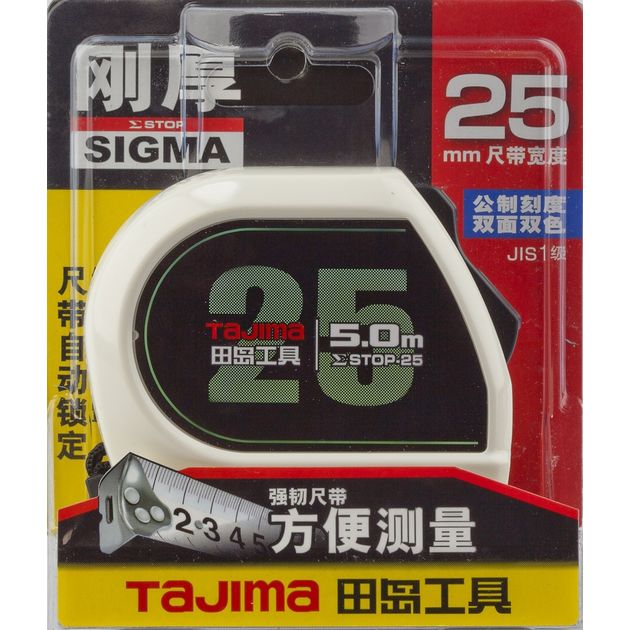 Рулетка будівельна 5м х 25мм TAJIMA (Японія) SIGMA автостоп посилена стрічка, фото , зображення 6 | SNABZHENIE.com.ua Рулетка будівельна 5м х 25мм TAJIMA (Японія) SIGMA автостоп посилена стрічка, фото , зображення 6 | SNABZHENIE.com.ua