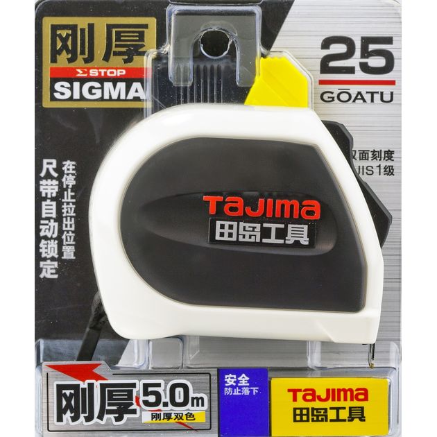 Рулетка будівельна 5м х 25мм TAJIMA (Японія) SIGMA посилена стрічка з автозупинкою та тримачем на пояс, фото , зображення 7 | SNABZHENIE.com.ua Рулетка будівельна 5м х 25мм TAJIMA (Японія) SIGMA посилена стрічка з автозупинкою та тримачем на пояс, фото , зображення 7 | SNABZHENIE.com.ua