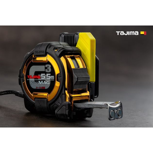 Рулетка будівельна 5,5м х 27мм TAJIMA (Японія) G3 LOCK ударопрочна магнітна з тримачем на пояс, фото  | SNABZHENIE.com.ua