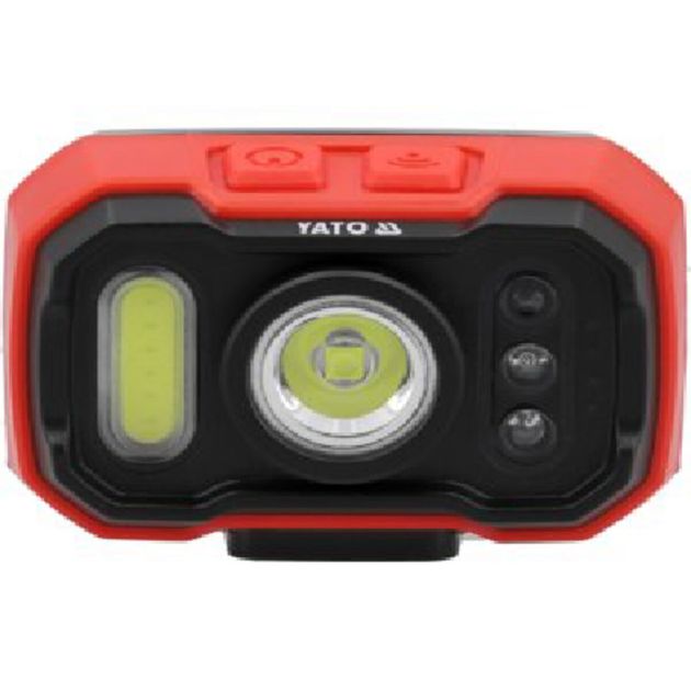 Налобный фонарь YATO 8Вт, аккумулятор Li-Po 3,7 В, 1000/500/100 Лм, YT-085942, фото , изображение 4 | SNABZHENIE.com.ua