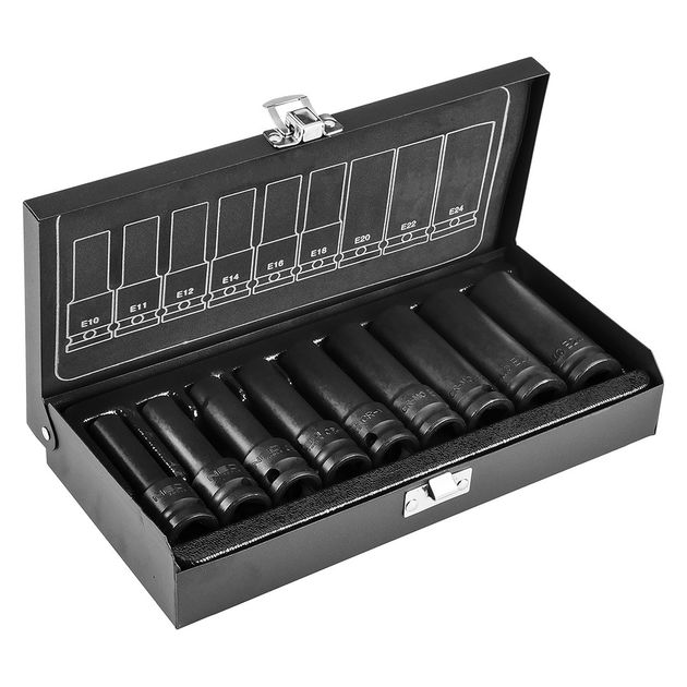 Сменные ударные головки 1/2", E10-E24 мм, 9 шт, CrMo NEO (12-110), фото  | SNABZHENIE.com.ua