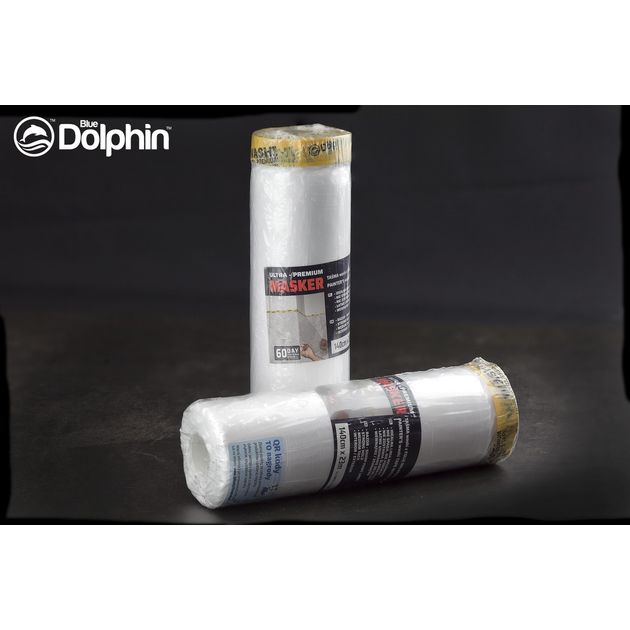Захисна укривна плівка з малярною стрічкою Blue Dolphin Masker Washi Ultra Premium 280 см х 15 м, фото , зображення 3 | SNABZHENIE.com.ua Захисна укривна плівка з малярною стрічкою Blue Dolphin Masker Washi Ultra Premium 280 см х 15 м, фото , зображення 3 | SNABZHENIE.com.ua