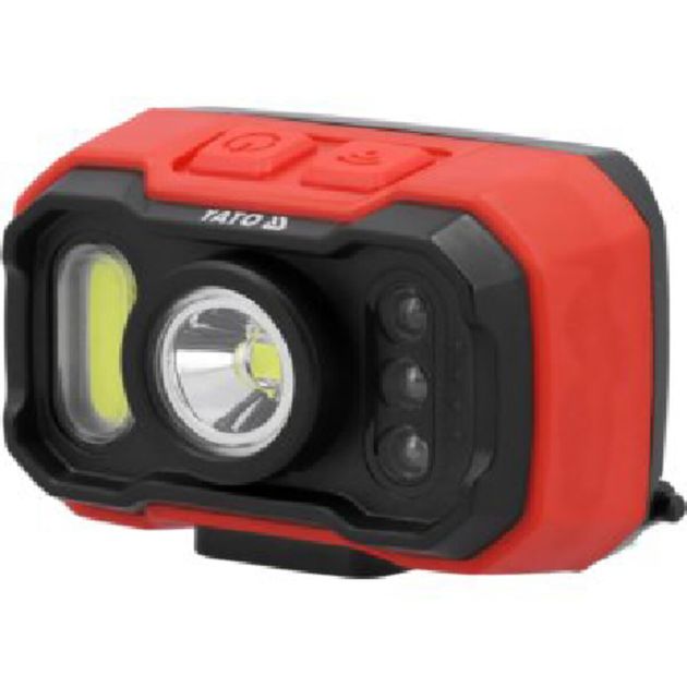 Налобный фонарь YATO 8Вт, аккумулятор Li-Po 3,7 В, 1000/500/100 Лм, YT-085942, фото , изображение 3 | SNABZHENIE.com.ua