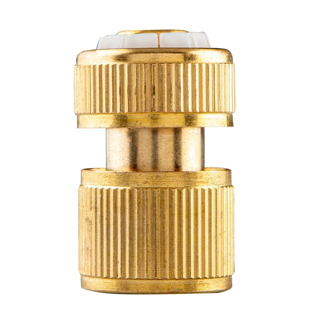 Муфта сквозная 1/2" с автостопом, латунь NEO (15-731), фото  | SNABZHENIE.com.ua